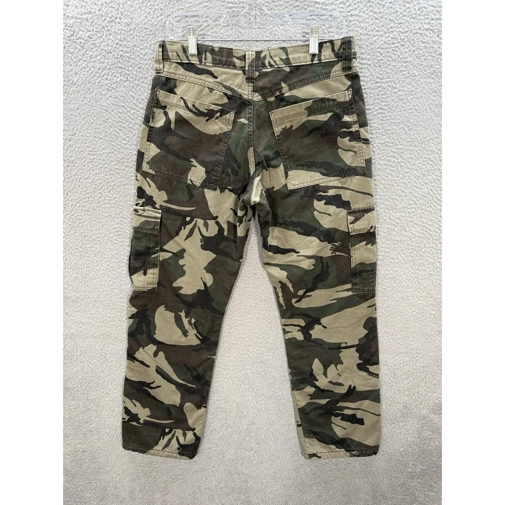 Wrangler Pants Mens 30x30 Camouflage Relaxed Fit Cargo‎ Fleece Lined Outdoors